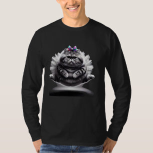 T-shirt Chat Kitty de ballet drôle et grassouillet portant