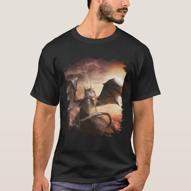 T-shirt Chat Kitty Dragon Maléfique (Devant)