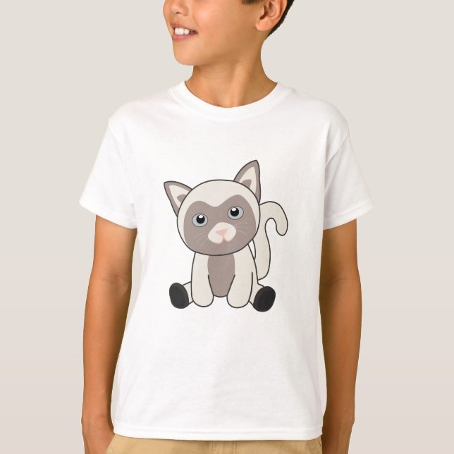 T-shirt Chat Kitty Fourrure Nez mignon Animaux Enfants (Devant)
