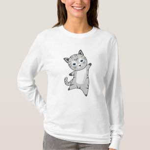 T-shirt Chat Kitty Gris Fourrure Nez mignon Animaux