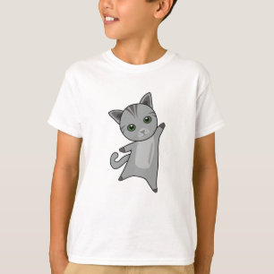 T-shirt Chat Kitty Gris Fourrure Nez mignon Animaux