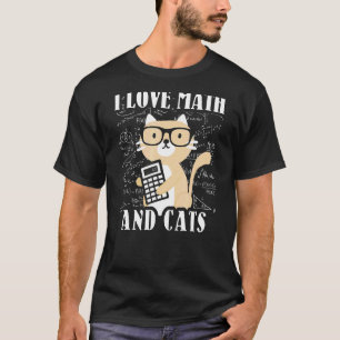 T-shirt Chat Kitty Math J'aime les maths et les chats Math