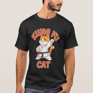 T-shirt Chat Kung Fu Drôle Arts Martiaux Karaté Félin