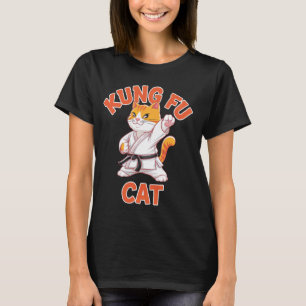 T-shirt Chat Kung Fu Drôle Arts Martiaux Karaté Félin