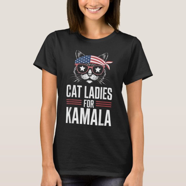 T-shirt Chat Ladies for Kamala Funny Cat 2024 Kamala-Harri (Devant)