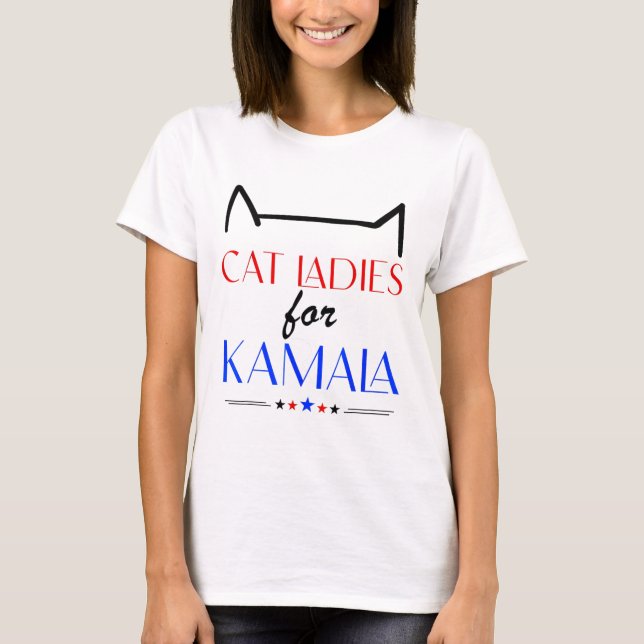 T-shirt Chat Ladies Pour Kamala (Devant)
