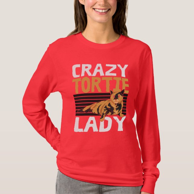 T-shirt Chat Lady Tortie sans cheveux Feline Maman (Devant)