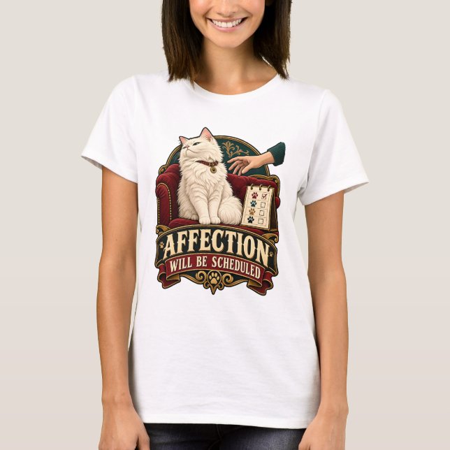 T-shirt chat - L'affection sera programmée (Devant)