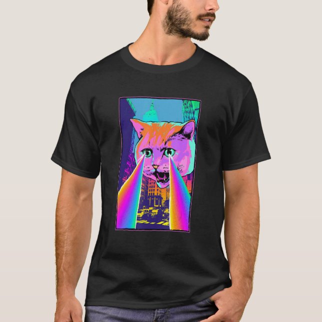 T-shirt Chat laser Pixie Acide dans le voyage psychédéliqu (Devant)