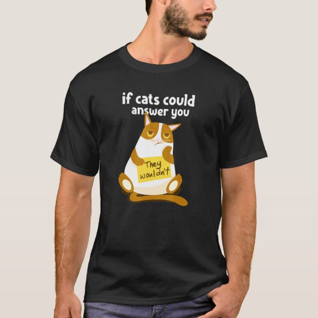 T-shirt Chat Lazy Pour Chaton Propriétaires (Devant)