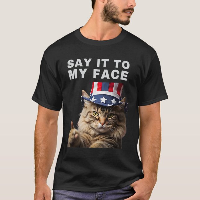 T-shirt Chat Le Dire À Mon Visage Kamala Harris (Devant)