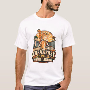 T-Shirt Chat - Le Petit Déjeuner Commence Quand J'