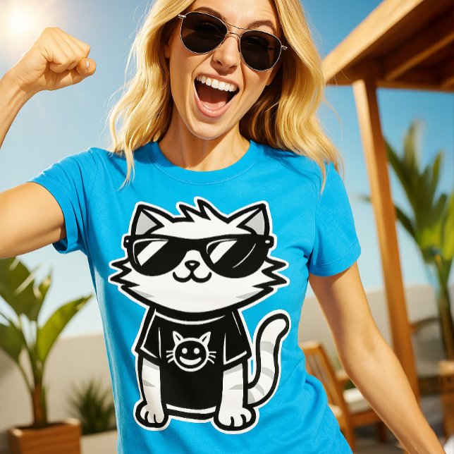 T-shirt Chat le plus frais du monde avec lunettes de solei (Créateur téléchargé)