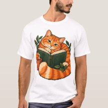 Chat Lecteur Confortable Amateur de Livres