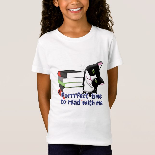 T-Shirt Chat Lecteur de Livres (Devant)