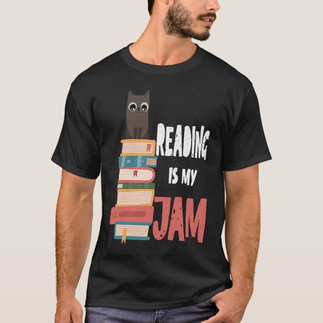 T-shirt Chat Lecteur Est Mon Jam Professeur Nerds De Livre (Devant)