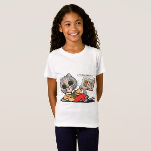 T-Shirt Chat lecture d'un livre de photos, Louis Wain