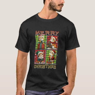 T-shirt Chat Léopard Buffalo Plaid Animaux Amoureux Merry