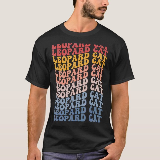 T-shirt Chat léopard groovy rétro 1 (Devant)