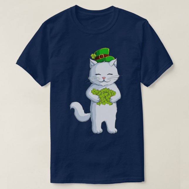 T-shirt Chat Leprechaun Happy Jour de la Saint Patrick irl (Design devant)
