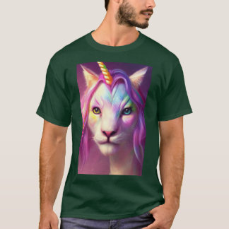 T-shirt Chat licorne arc-en-ciel amis garçon
