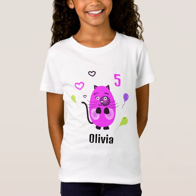 T-Shirt Chat lilas mou (Devant)