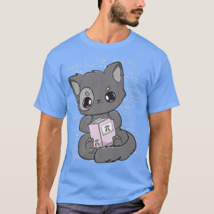 T-shirt Chat Lire Pi Jour Livre Feline Meow Neko 3