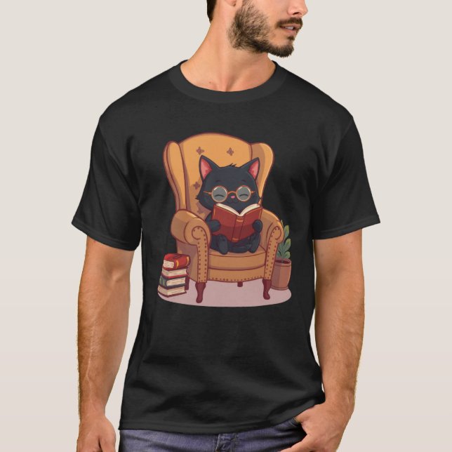 T-shirt chat lisant mignon (Devant)