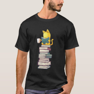 T-shirt Chat lisant sur des livres Graphique de mignon ama
