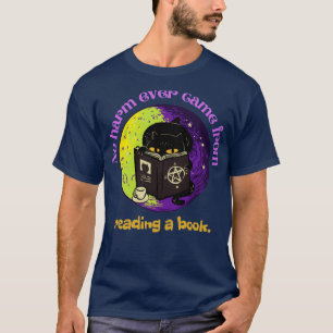 T-shirt Chat lisant un livre avec café