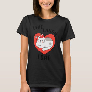 T-shirt Chat Loafing Pour Chat Maman Coeur Sleepy Kitty Li