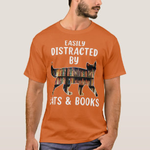 T-shirt Chat & Louveur de livre Facilement distrait par Ch