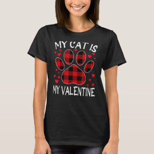T-shirt Chat Love Coeurs Valentines Chemise de Jour, Mon C