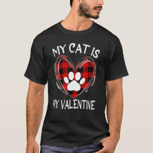 T-shirt Chat Love Coeurs Valentines Chemise de Jour, Mon C