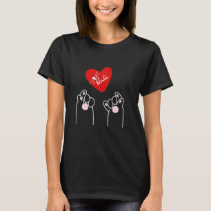 T-shirt Chat Love Doigt He Happy Valentines Day 2021 Garço