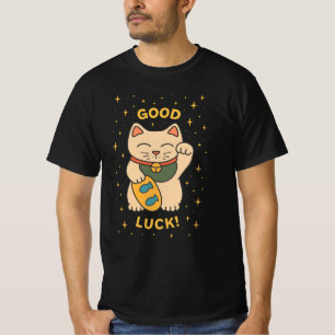 T-shirt Chat Lucky Cute Bon Fortune Design