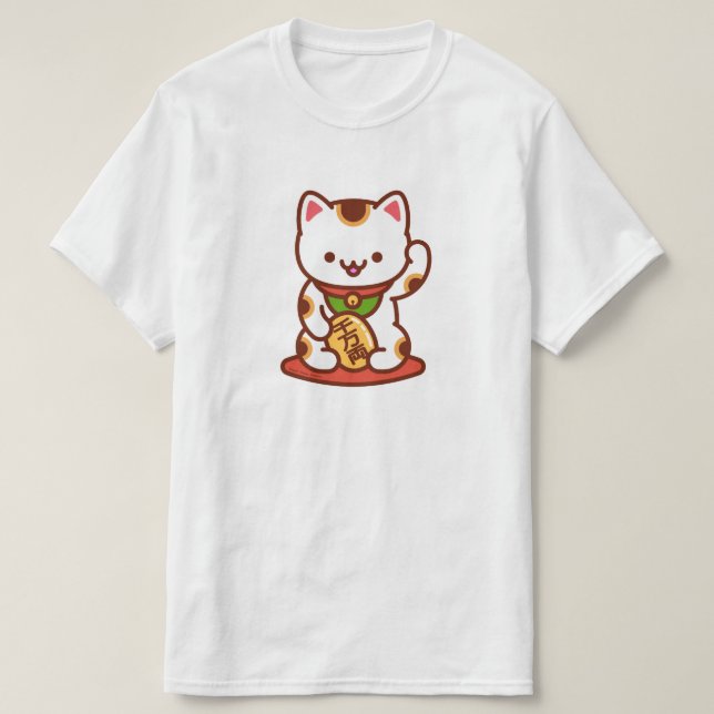T-shirt Chat Lucky de MANEKI-NEKO - Blanc (Design devant)
