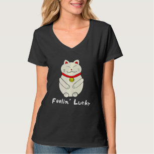 T-shirt Chat Lucky Feelin' Lucky Maneki Neko