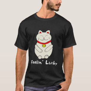 T-shirt Chat Lucky Feelin' Lucky Maneki Neko