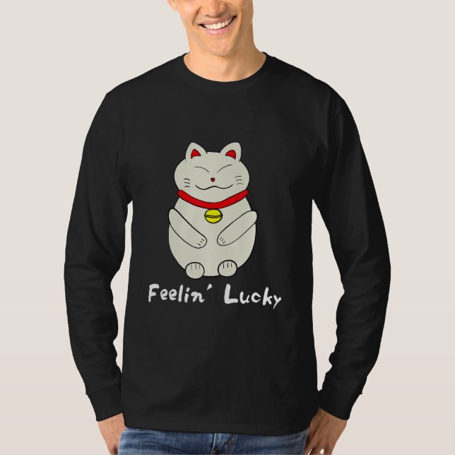 T-shirt Chat Lucky Feelin' Lucky Maneki Neko (Devant)