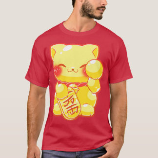 T-shirt Chat Lucky Gold Maneki Neko