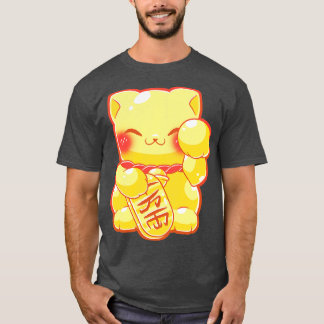 T-shirt Chat Lucky Gold Maneki Neko