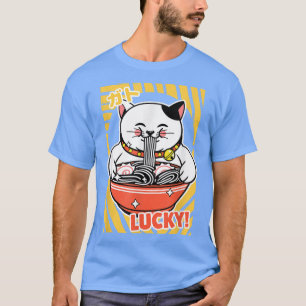 T-shirt Chat Lucky japonais mignon Kawaii Anime