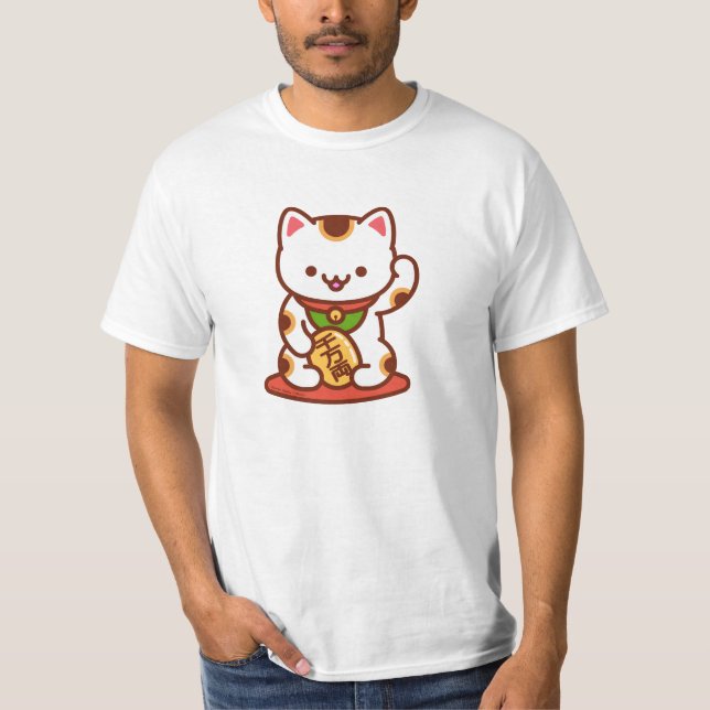 T-shirt Chat Lucky MANEKI-NEKO - Blanc (Devant)