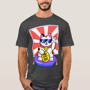 T-shirt Chat Lucky Maneki Neko Japonais Zen Yoga Drôle mig