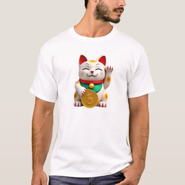 T-Shirt Chat Lucky | Symbole de Fortune et de Pros (Devant)