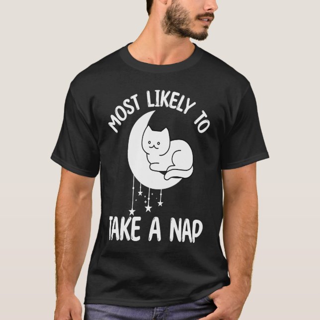 T-shirt chat lune citation femmes hommes (Devant)