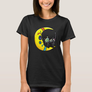 T-shirt Chat & Lune Crâne de Sucre Dia de Los Muertos Jour