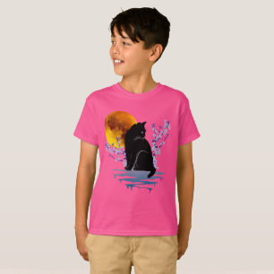 T-Shirt Chat Lune Fleur En Fleur Amant Des Chats N