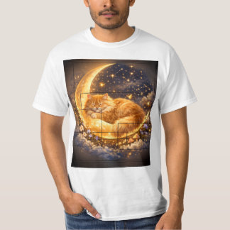 T-Shirt Chat Lune Rêveuse | T-Shirt Chat Mignon En
